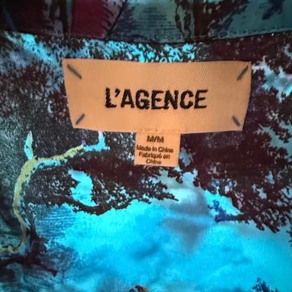 L'AGENCE Blue and Purple Button Down Shirt - Picture 4 of 16